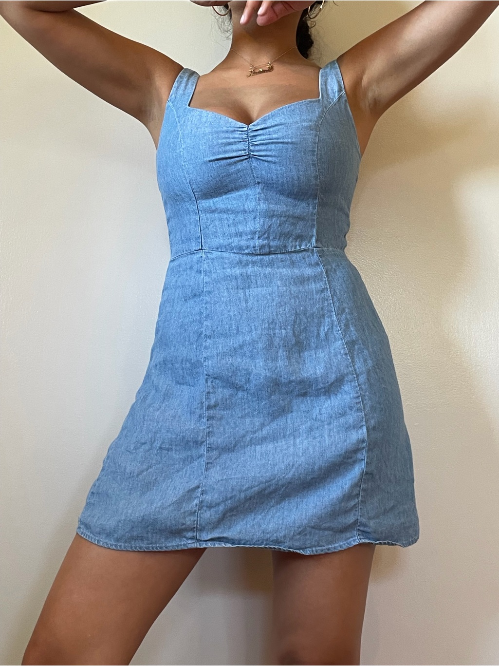 Reformation Blue Linen Blend Short Mini Sleeveless A-Line Dress Size 4